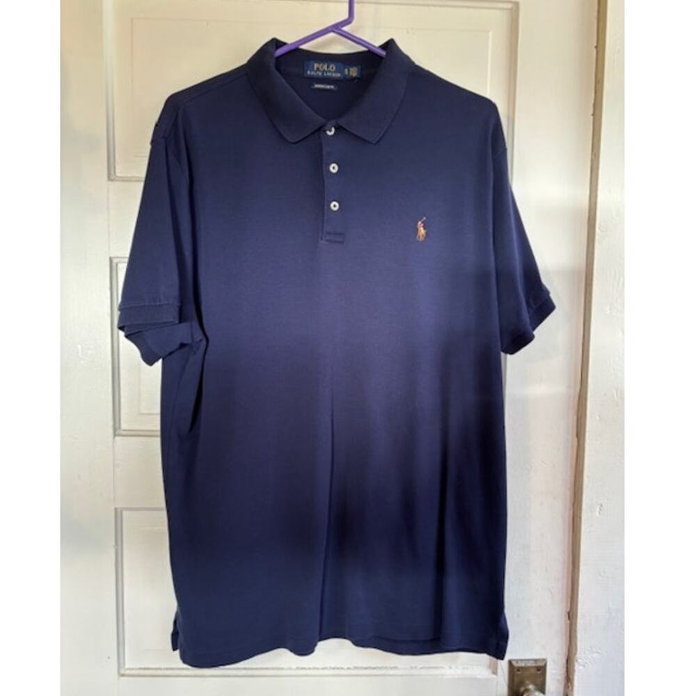 Polo Ralph Lauren Men's X-Large Short‎ Sleeve Cotton Polo Shirt Navy Blue